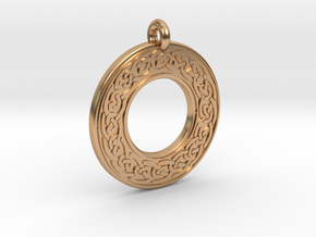 Celtic Knotwork Annulus Donut Pendant in Polished Bronze