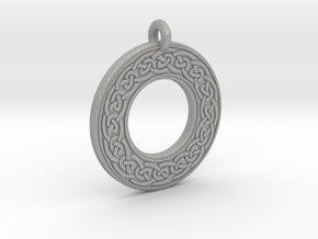 Celtic Knotwork Annulus Donut Pendant in Aluminum