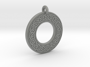 Celtic Knotwork Annulus Donut Pendant in Gray PA12