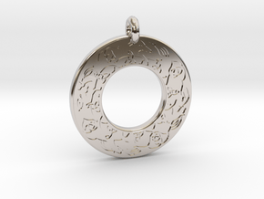 Celtic horse Annulus Donut Pendant in Platinum