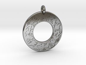 Celtic horse Annulus Donut Pendant in Polished Silver