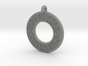 Sacred Tree Annulus Donut Pendant in Gray PA12