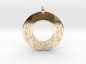 Celtic Cross Annulus Donut Pendant in 14k Gold Plated Brass