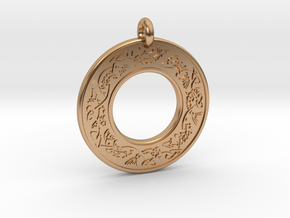 Celtic Fish Annulus Donut Pendant in Polished Bronze