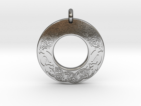 Brigantia Annulus Donut Pendant in Polished Silver