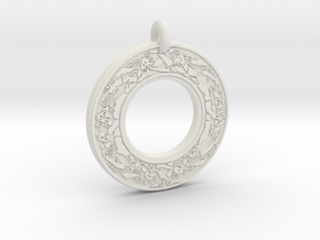 Devine Couple  Annulus Donut Pendant in White Natural Versatile Plastic