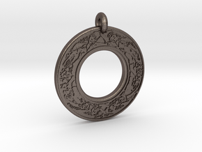 Devine Couple  Annulus Donut Pendant in Polished Bronzed-Silver Steel