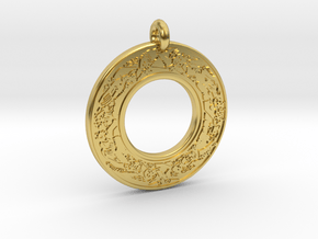 Devine Couple  Annulus Donut Pendant in Polished Brass