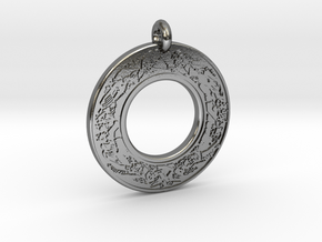 Devine Couple  Annulus Donut Pendant in Polished Silver