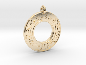 Celtic Stag Annulus Donut Pendant in 14k Gold Plated Brass