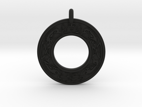 Cerridwen Celtic Goddess Annulus Donut Pendant in Black Premium Versatile Plastic