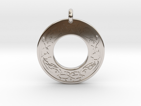 Cerridwen Celtic Goddess Annulus Donut Pendant in Platinum