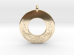 Cerridwen Celtic Goddess Annulus Donut Pendant in 14k Gold Plated Brass
