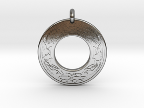 Cerridwen Celtic Goddess Annulus Donut Pendant in Polished Silver