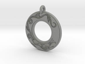 Dragon Annulus Donut Pendant in Gray PA12