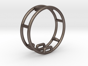 Gymnastics Wheel Pendant / Rhönrad in Polished Bronzed-Silver Steel