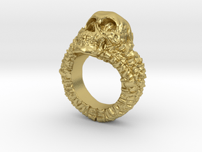 Skull Ring in Natural Brass: 6.5 / 52.75