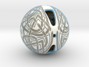 Celtic Knotwork Mythical  Sphere in Glossy Full Color Sandstone