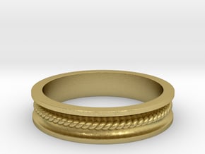 Channel Rope ring Size 6.5 in Natural Brass