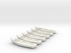 15 by 4 foot N scale row boats in White Natural Versatile Plastic