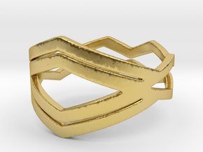 Chevron Ring  in Polished Brass: 6.5 / 52.75