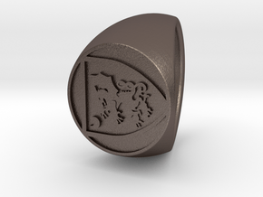 custom signet ring 85 in Polished Bronzed-Silver Steel