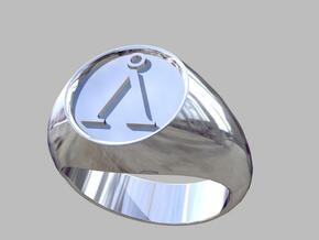 Stargate Earth symbol signet ring s 11 (20.93 mm) in Polished Silver
