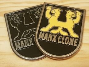 "MANX CLONE" front badge in Black Premium Versatile Plastic