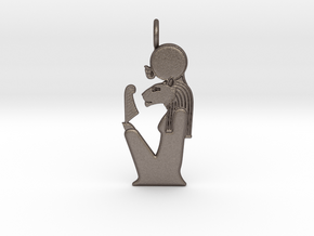 Tefnut amulet in Polished Bronzed-Silver Steel