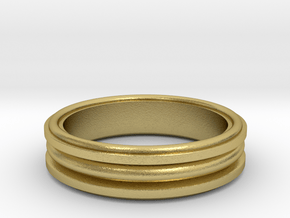 Modern Channel ring Size 9.5 in Natural Brass