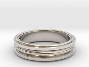 Modern Channel ring Size 9.5 in Rhodium Plated Brass