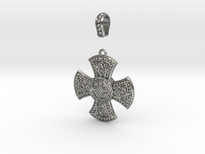 Celtic Cross with Trinities in Natural Silver