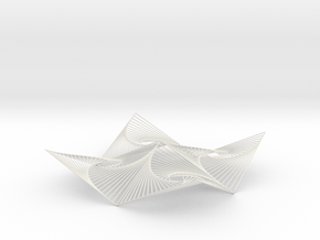 Square Spiral Line Illusion ​V2 Tessellated Lines in White Natural Versatile Plastic