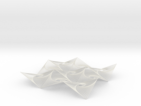 Square Spiral Line Illusion ​V3 Tessellated Lines in White Natural Versatile Plastic