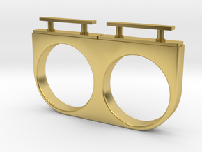 2-Drawer Ring, Modern in Polished Brass