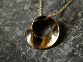 Moebius pendant in Polished Brass