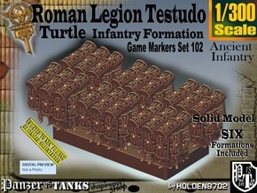 1/300 Roman Testudo Markers Set102 in Tan Fine Detail Plastic