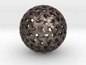 Geodesic Weave  in Polished Bronzed-Silver Steel