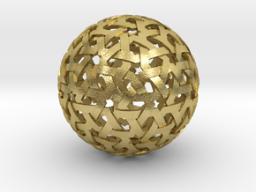 Geodesic Weave  in Natural Brass