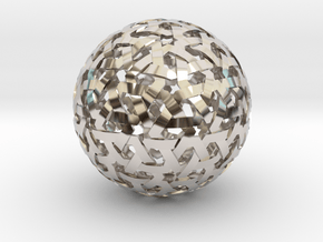 Geodesic Weave  in Rhodium Plated Brass