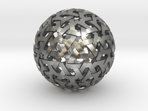 Geodesic Weave  in Natural Silver