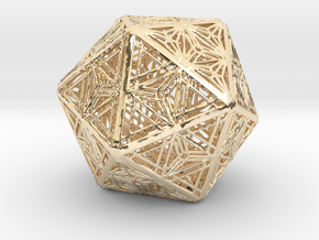 Icosahedron Unique Tessallation in 14k Gold Plated Brass