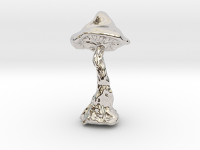 Mushroom in Rhodium Plated Brass