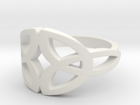 Celtic knot Ring Size 7 in White Premium Versatile Plastic: 4 / 46.5