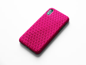 iPhone X case_Geometric in Pink Processed Versatile Plastic