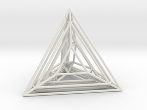 Tetrahedron Experiment in White Natural Versatile Plastic