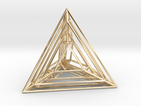 Tetrahedron Experiment in 14k Gold Plated Brass