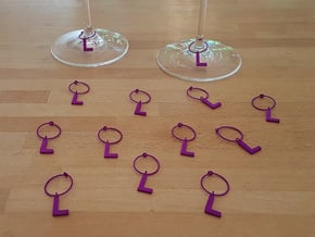 14 L Glass Tags in Purple Processed Versatile Plastic