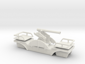 Affut truck   120mm  artillery narrow gauge oo9 in White Natural Versatile Plastic