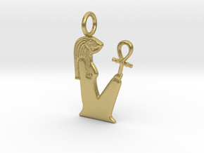 Heqet (petite) amulet in Natural Brass